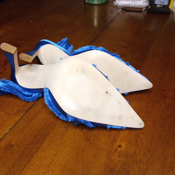 Steve Madden Electric Blue Frayed Strap Heels - Picture 7 of 7